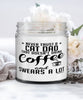 Funny Cat Dad Candle Never Trust A Cat Dad That Doesn't Drink Coffee and Swears A Lot 9oz Vanilla Scented Candles Soy Wax