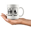 Funny Cat Divorce Mug Problem Solved 11oz White Coffee Mugs