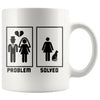 Funny Cat Divorce Mug Problem Solved 11oz White Coffee Mugs