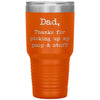 Funny Cat Dog Dad Tumbler Thanks For Picking Up My Poop And Stuff Laser Etched 30oz Stainless Steel Tumbler