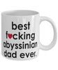 Funny Cat Mug B3st F-cking Abyssinian Dad Ever Coffee Cup White