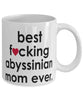 Funny Cat Mug B3st F-cking Abyssinian Mom Ever Coffee Cup White
