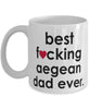 Funny Cat Mug B3st F-cking Aegean Dad Ever Coffee Cup White