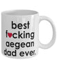 Funny Cat Mug B3st F-cking Aegean Dad Ever Coffee Cup White