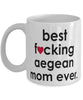 Funny Cat Mug B3st F-cking Aegean Mom Ever Coffee Cup White