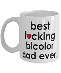 Funny Cat Mug B3st F-cking Bicolor Dad Ever Coffee Cup White