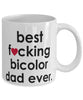 Funny Cat Mug B3st F-cking Bicolor Dad Ever Coffee Cup White