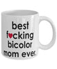 Funny Cat Mug B3st F-cking Bicolor Mom Ever Coffee Cup White