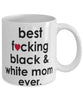 Funny Cat Mug B3st F-cking Black and White Mom Ever Coffee Cup White