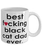 Funny Cat Mug B3st F-cking Black Cat Dad Ever Coffee Cup White