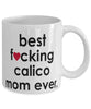 Funny Cat Mug B3st F-cking Calico Mom Ever Coffee Cup White