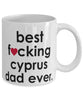 Funny Cat Mug B3st F-cking Cyprus Dad Ever Coffee Cup White