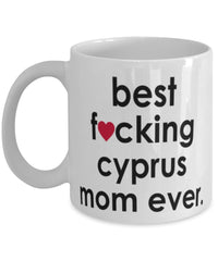 Funny Cat Mug B3st F-cking Cyprus Mom Ever Coffee Cup White