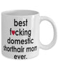 Funny Cat Mug B3st F-cking Domestic Shorthair Mom Ever Coffee Cup White
