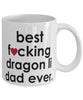 Funny Cat Mug B3st F-cking Dragon Li Dad Ever Coffee Cup White