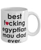 Funny Cat Mug B3st F-cking Egyptian Mau Dad Ever Coffee Cup White