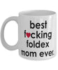 Funny Cat Mug B3st F-cking Foldex Mom Ever Coffee Cup White