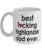 Funny Cat Mug B3st F-cking Highlander Dad Ever Coffee Cup White