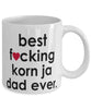 Funny Cat Mug B3st F-cking Korn Ja Dad Ever Coffee Cup White