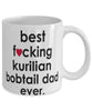 Funny Cat Mug B3st F-cking Kurilian Bobtail Dad Ever Coffee Cup White