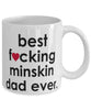 Funny Cat Mug B3st F-cking Minskin Dad Ever Coffee Cup White