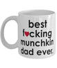 Funny Cat Mug B3st F-cking Munchkin Dad Ever Coffee Cup White