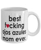 Funny Cat Mug B3st F-cking Ojos Azules Mom Ever Coffee Cup White