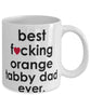 Funny Cat Mug B3st F-cking Orange Tabby Dad Ever Coffee Cup White