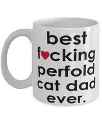 Funny Cat Mug B3st F-cking PerFold Cat Dad Ever Coffee Cup White