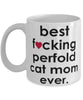 Funny Cat Mug B3st F-cking PerFold Cat Mom Ever Coffee Cup White