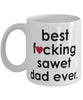 Funny Cat Mug B3st F-cking Sawet Dad Ever Coffee Cup White