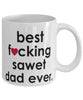 Funny Cat Mug B3st F-cking Sawet Dad Ever Coffee Cup White