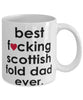 Funny Cat Mug B3st F-cking Scottish Fold Dad Ever Coffee Cup White