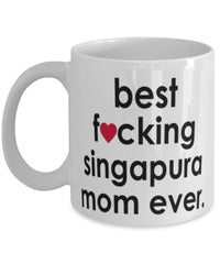 Funny Cat Mug B3st F-cking Singapura Mom Ever Coffee Cup White