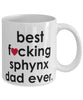 Funny Cat Mug B3st F-cking Sphynx Dad Ever Coffee Cup White