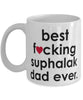 Funny Cat Mug B3st F-cking Suphalak Dad Ever Coffee Cup White