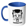 Funny Cat Mug Chairman Meow White 11oz Accent Coffee Mugs