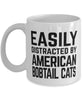 Funny Cat Mug Easily Distracted By American Bobtail Cats Coffee Mug 11oz White