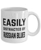 Funny Cat Mug Easily Distracted By Russian Blues Coffee Mug 11oz White