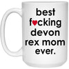 Funny Cat Mug Gift Best F-cking Devon Rex Mom Ever Coffee Cup 15oz White 21504