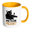 Funny Cat Mug How Ya Like Meow White 11oz Accent Coffee Mugs