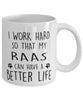 Funny Cat Mug I Work Hard So That My Raas Can Have A Better Life Coffee Mug 11oz White