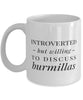 Funny Cat Mug Introverted But Willing To Discuss Burmillas Coffee Mug 11oz White