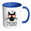 Funny Cat Mug Meows It Going White 11oz Accent Coffee Mugs