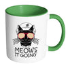 Funny Cat Mug Meows It Going White 11oz Accent Coffee Mugs