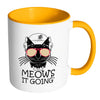 Funny Cat Mug Meows It Going White 11oz Accent Coffee Mugs