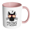 Funny Cat Mug Meows It Going White 11oz Accent Coffee Mugs