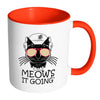 Funny Cat Mug Meows It Going White 11oz Accent Coffee Mugs