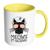 Funny Cat Mug Meows It Going White 11oz Accent Coffee Mugs