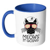 Funny Cat Mug Meows It Going White 11oz Accent Coffee Mugs